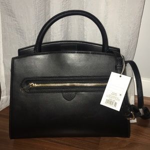 a new day Black Satchel Handbag w/ Removable Strap